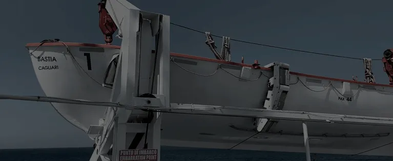Photographie d'un canot de sauvetage tel que ceux qui équipe les navires de croisière