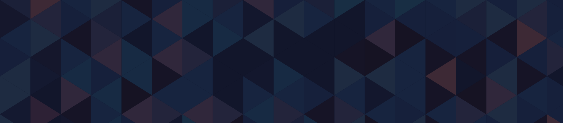 Mosaïque de triangles isocèles, colorés en différentes teintes de bleu marine, qui veulent évoquer la variété des possibilités de résoudre un escape game, mais aussi la diversité des expériences immersives que l'on peut créer.