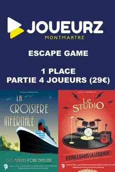 Flyer Joueurz "1 place pour un escape game avec son pass Culture dans une partie 4 joueurs"