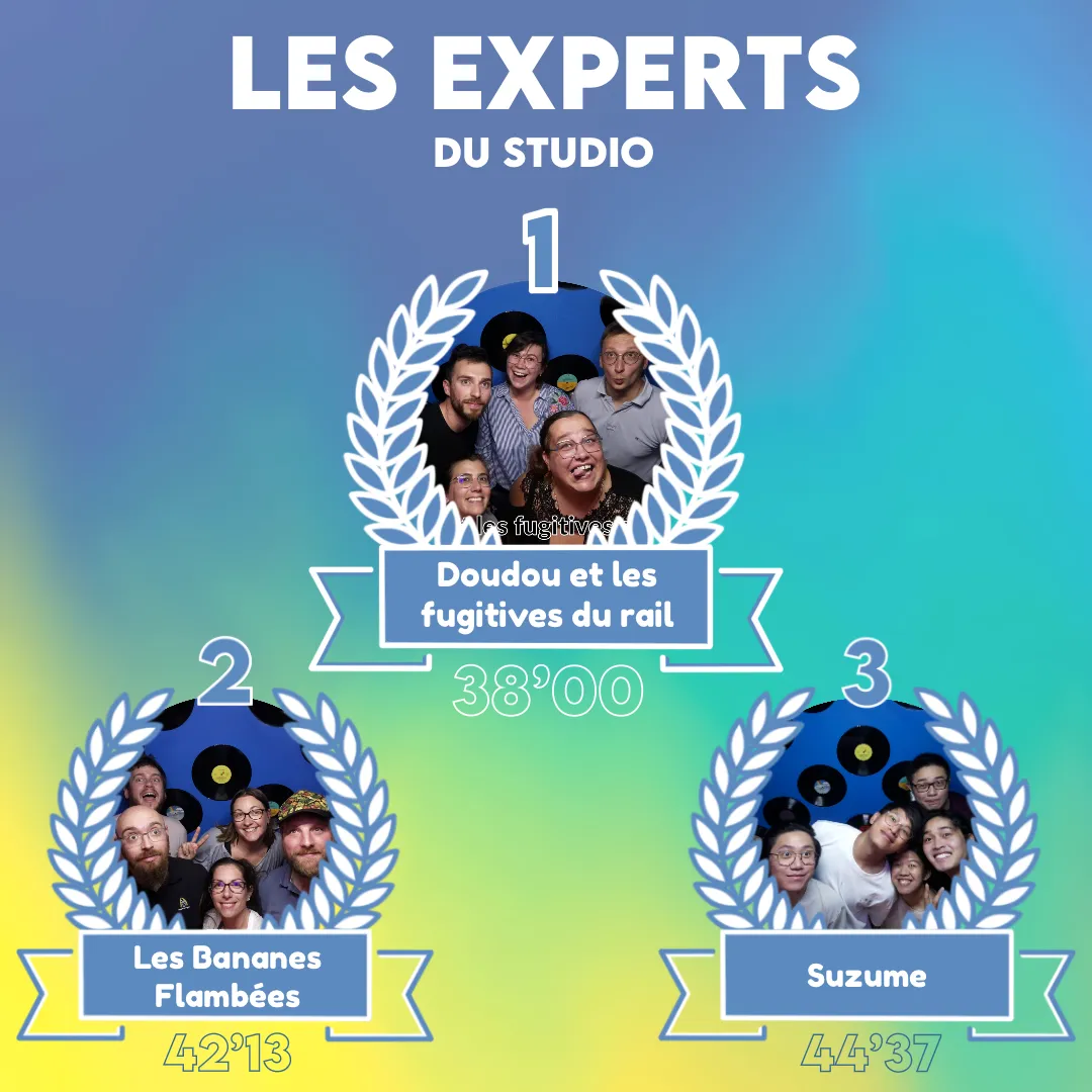 Le top 3 du mois de juillet sur l'escape game Le Studio